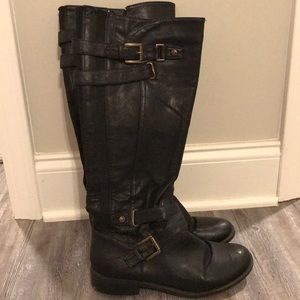 Black Leather Guess Boots
